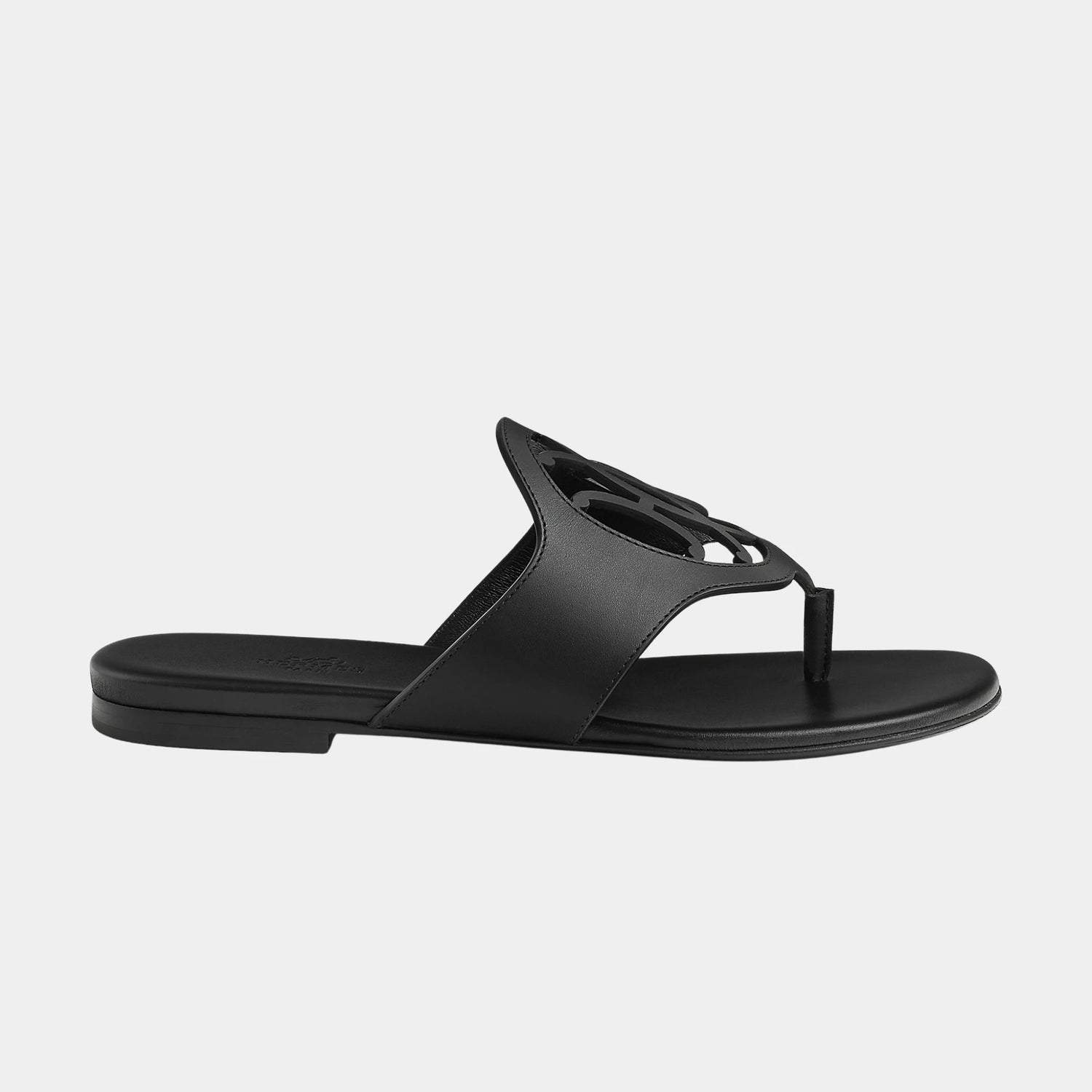 Hermes Mage Sandal in Calfskin, Black, Side