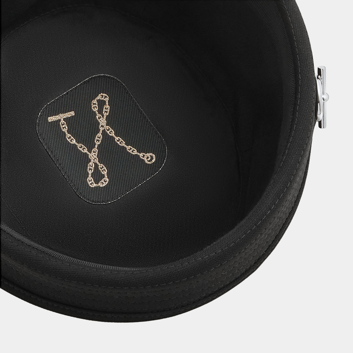 Hermes Matelot Glenan Docker Hat in Milano Jersey, Noir, Interior