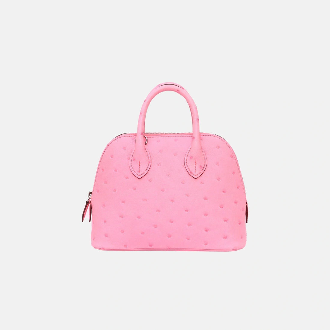 Hermes Mini Bolide Rose Bubblegum Ostrich PHW, Back