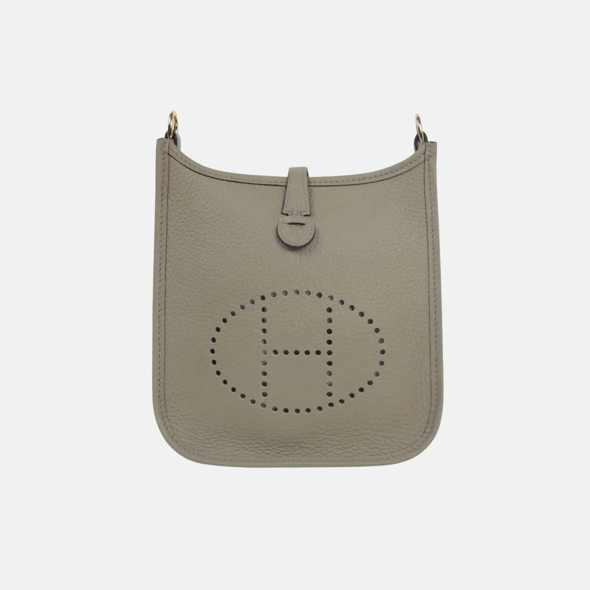 حقيبة Mini Evelyne TPM Amazone 112 من جلد Clemence باللون Beige Marfa مع حليات ذهبية