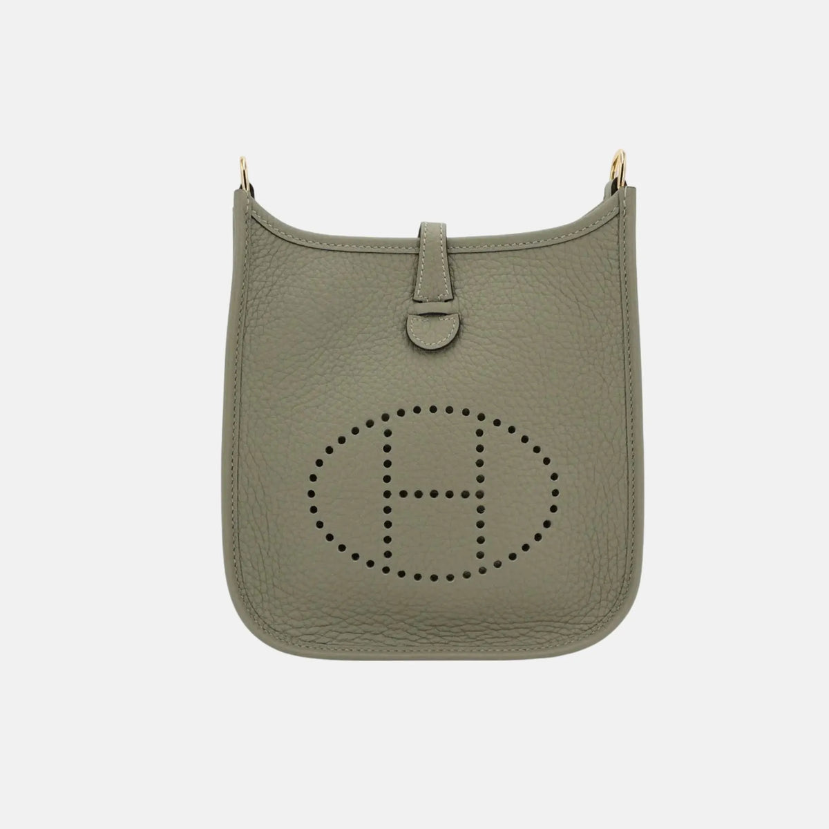 حقيبة Mini Evelyne TPM Amazone 112 من جلد Clemence باللون Sauge مع حليات ذهبية
