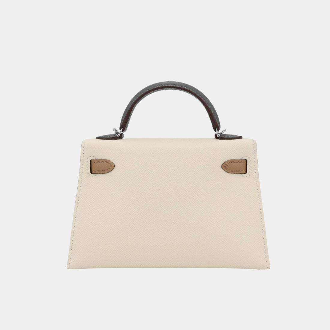 Hermes Mini Kelly II Epsom Nata/Gris Meyer/Chai PHW، الخلف