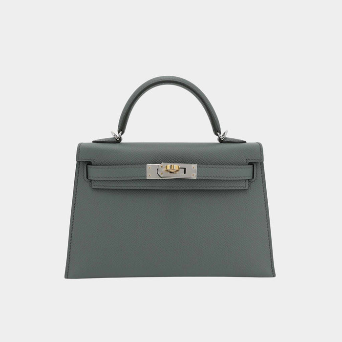 Hermès Mini Kelly II in Vert Amande Epsom leather, enamel and gold hardware