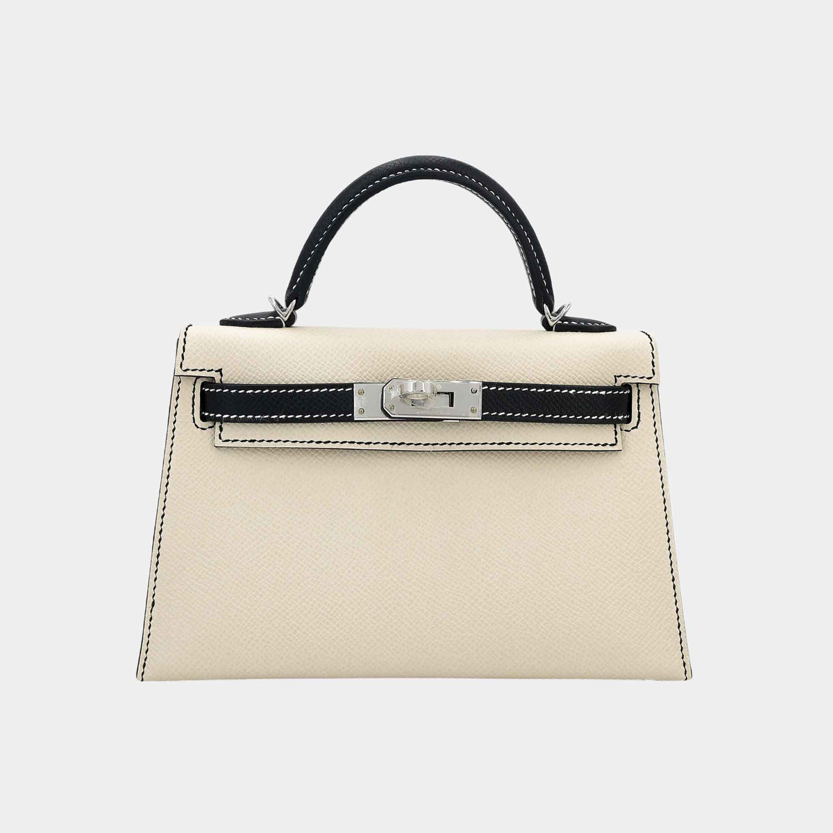 حقيبة Mini Kelly II HSS Epsom بلون Nata/Black مع حليات بلاديوم