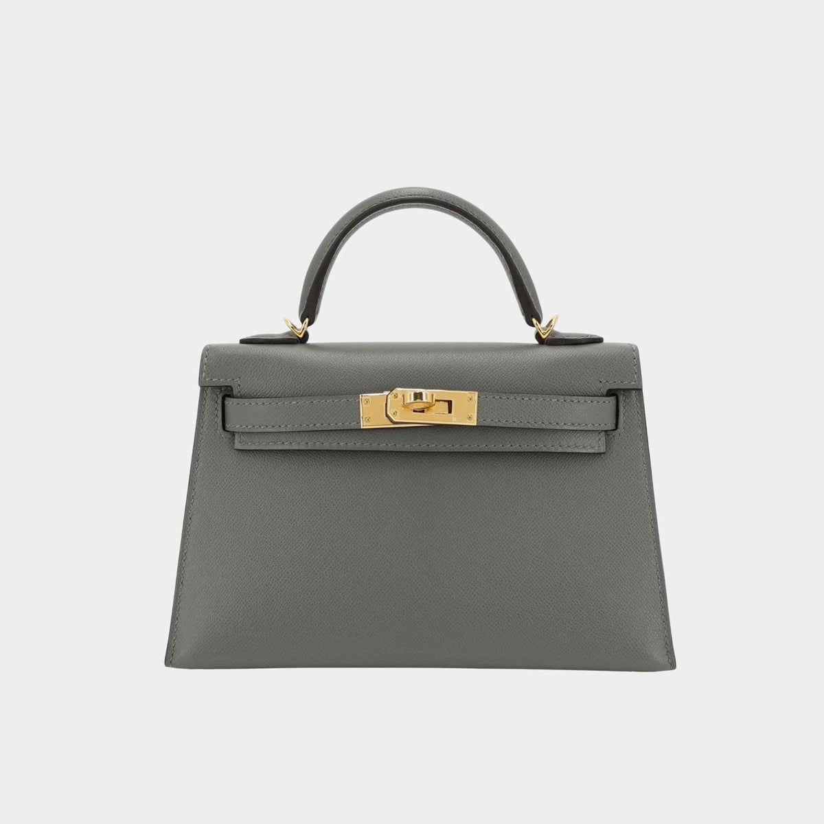 حقيبة Mini Kelly II Madame بلون Gris Meyer مع حليات ذهبية