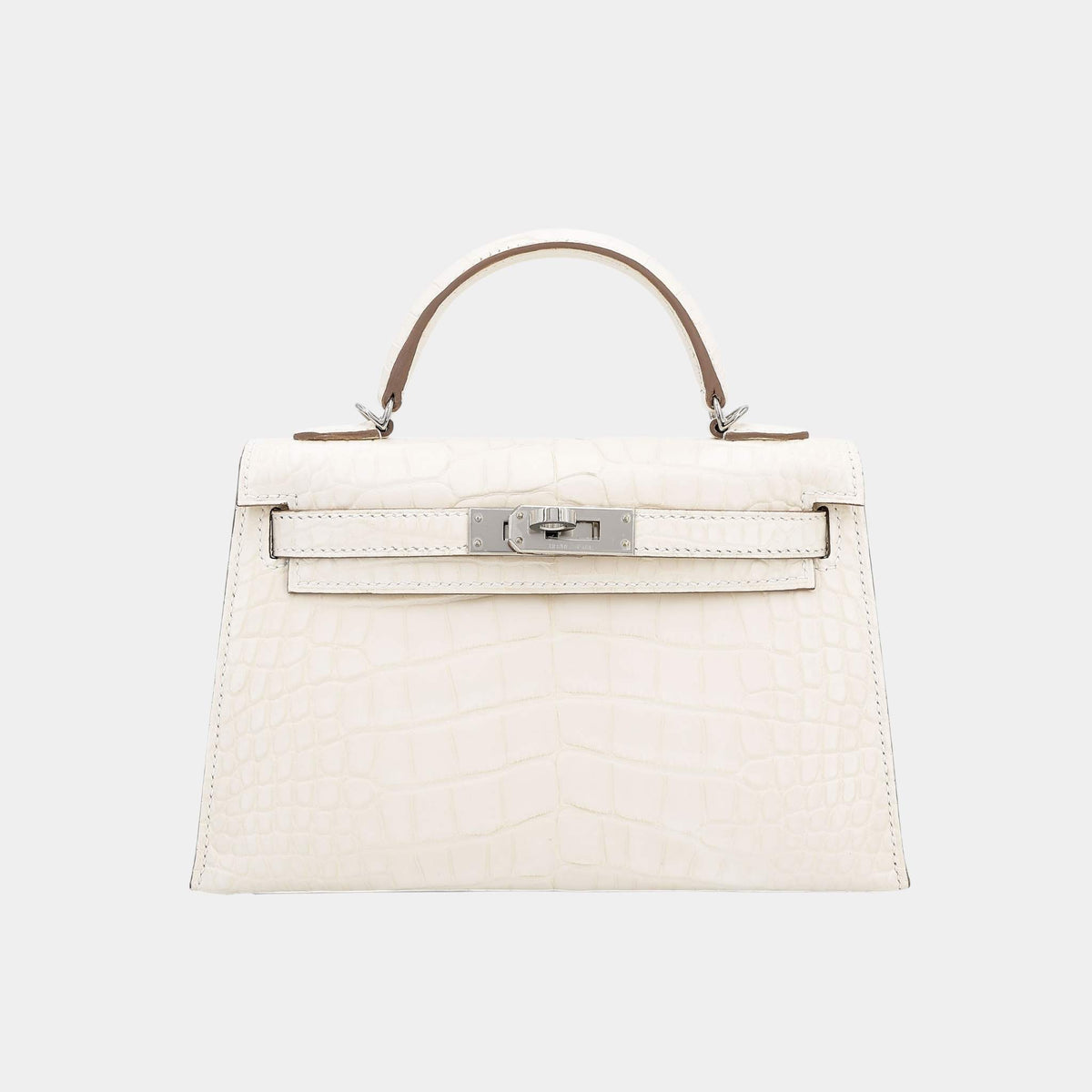 Mini Kelly II Matte Alligator Nata PHW