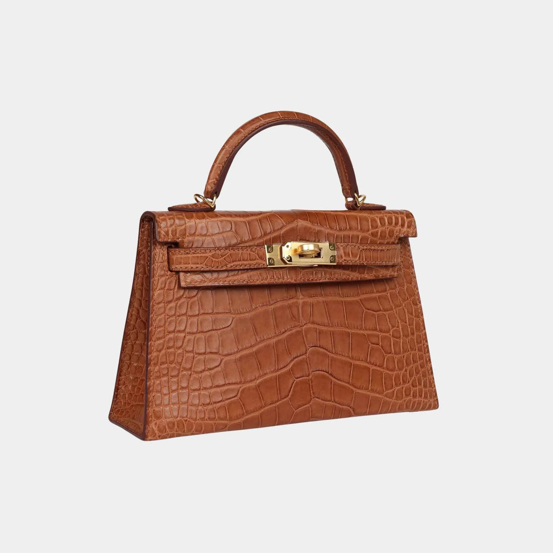 Hermes Mini Kelly Matte Alligator Gold GHW, Side