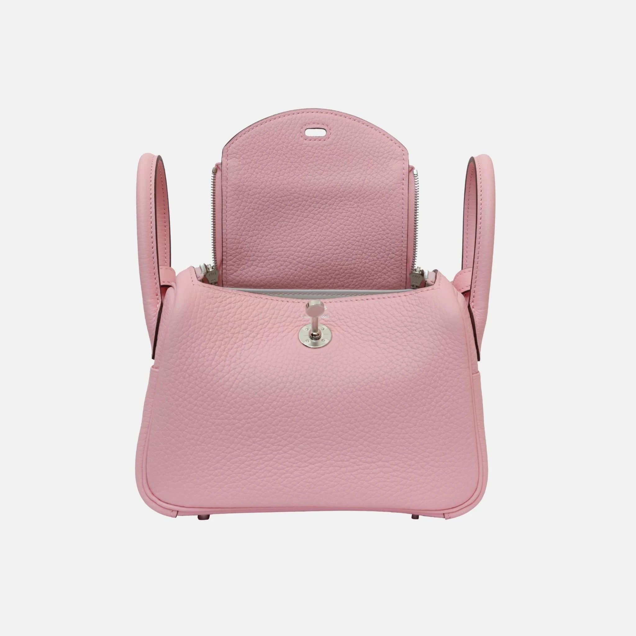 Hermes Mini Lindy Rose Sakura Clemence PHW, Open