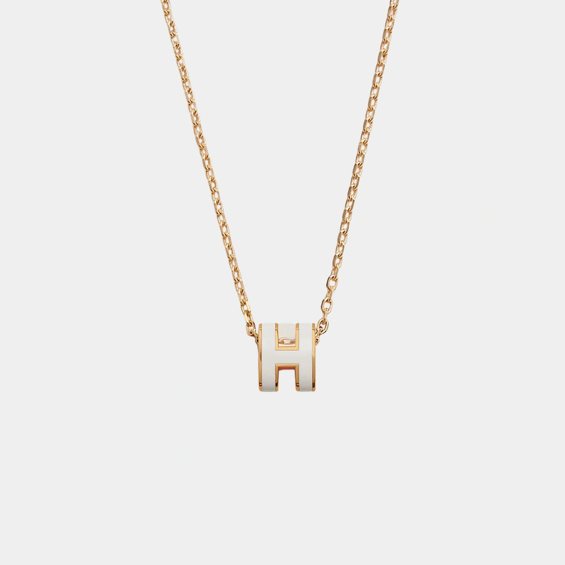 alt
Hermes قلادة Mini Pop H مطلية بالذهب، أبيض