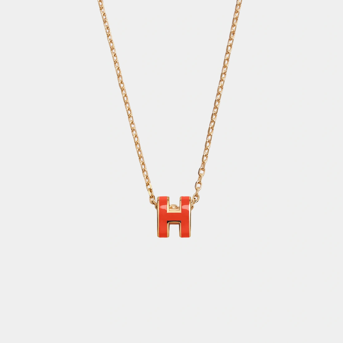 قلادة Hermes Mini Pop H مطلية بالذهب، كابوسين