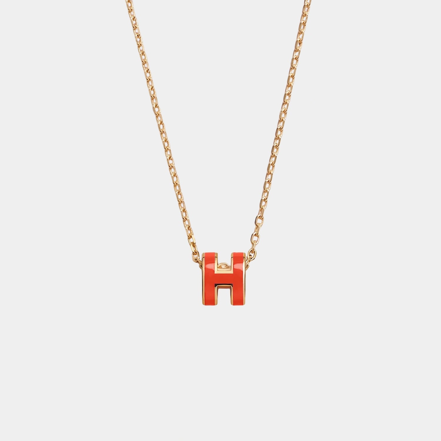 Hermes Mini Pop H Pendant Gold Plated, Capucine