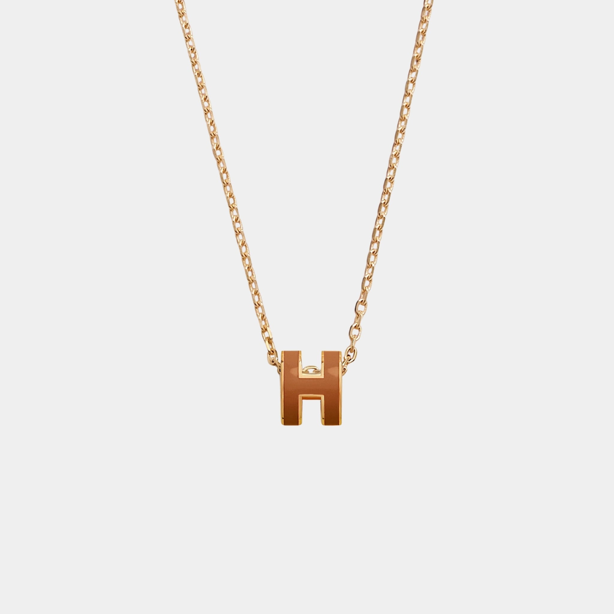 Hermes Mini Pop H Pendant Gold Plated, Gold