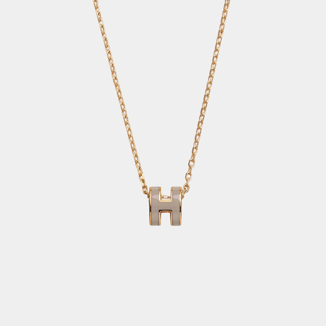 alt
قلادة Hermes Mini Pop H مطلية بالذهب، Marron Glace