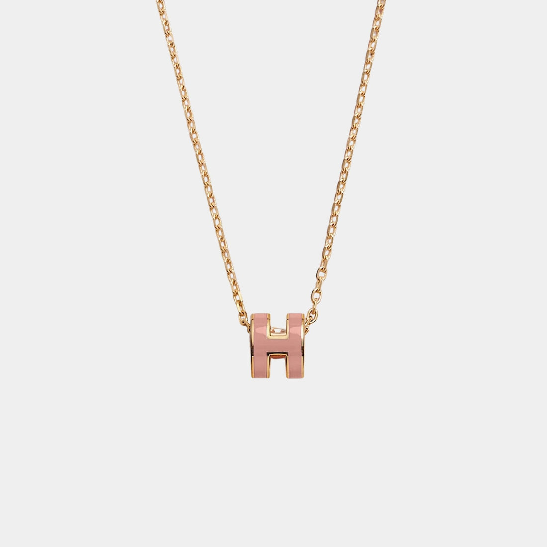 قلادة Hermes Mini Pop H مطلية بالذهب، Rose Eglantine