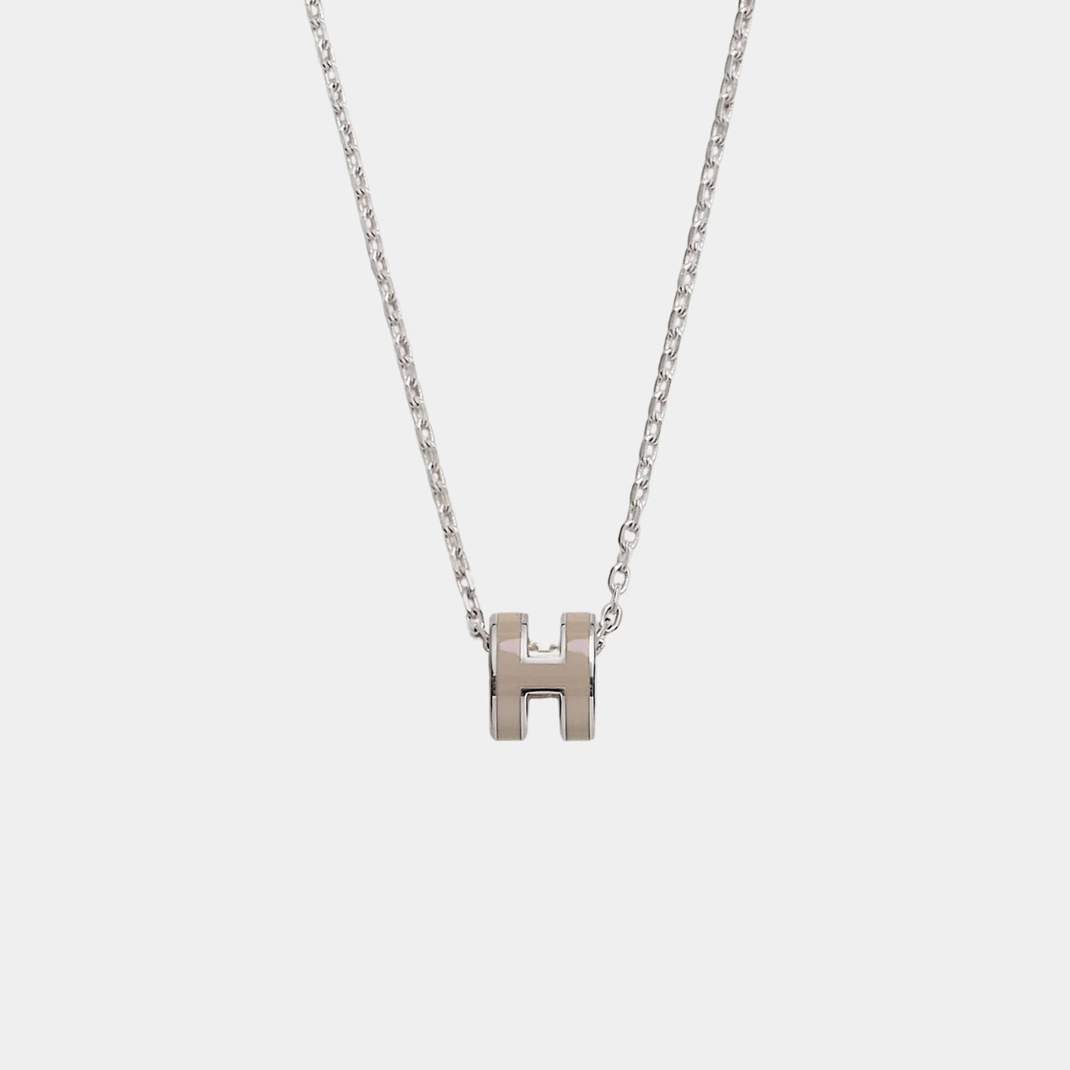 Mini Pop H Pendant Palladium Plated, Marron Glace