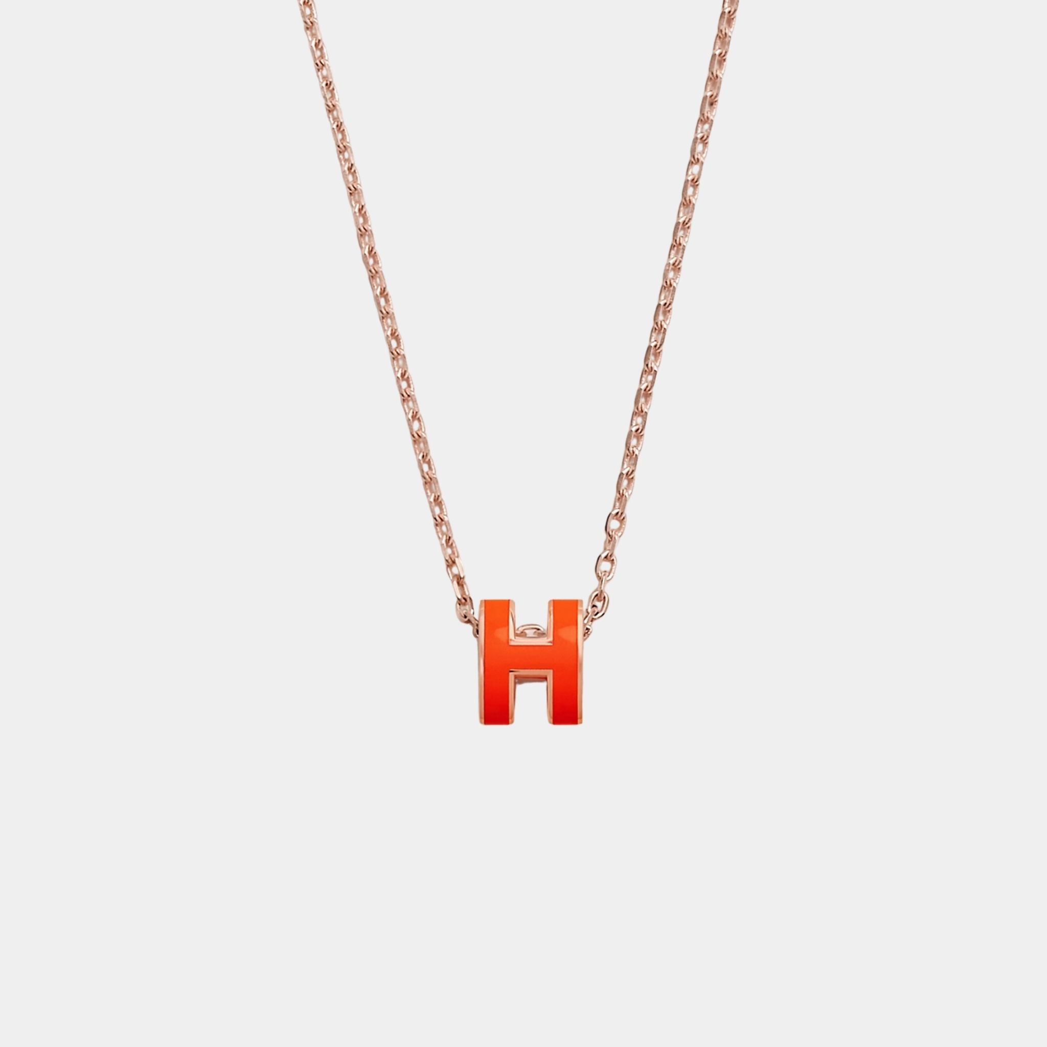 \"国内入手不可！\"【HERMES】Rose Goldチェーン☆人気 Mini Pop H 注目！【HERMES】Rose Gold チェーン☆ネックレス Mini Pop H