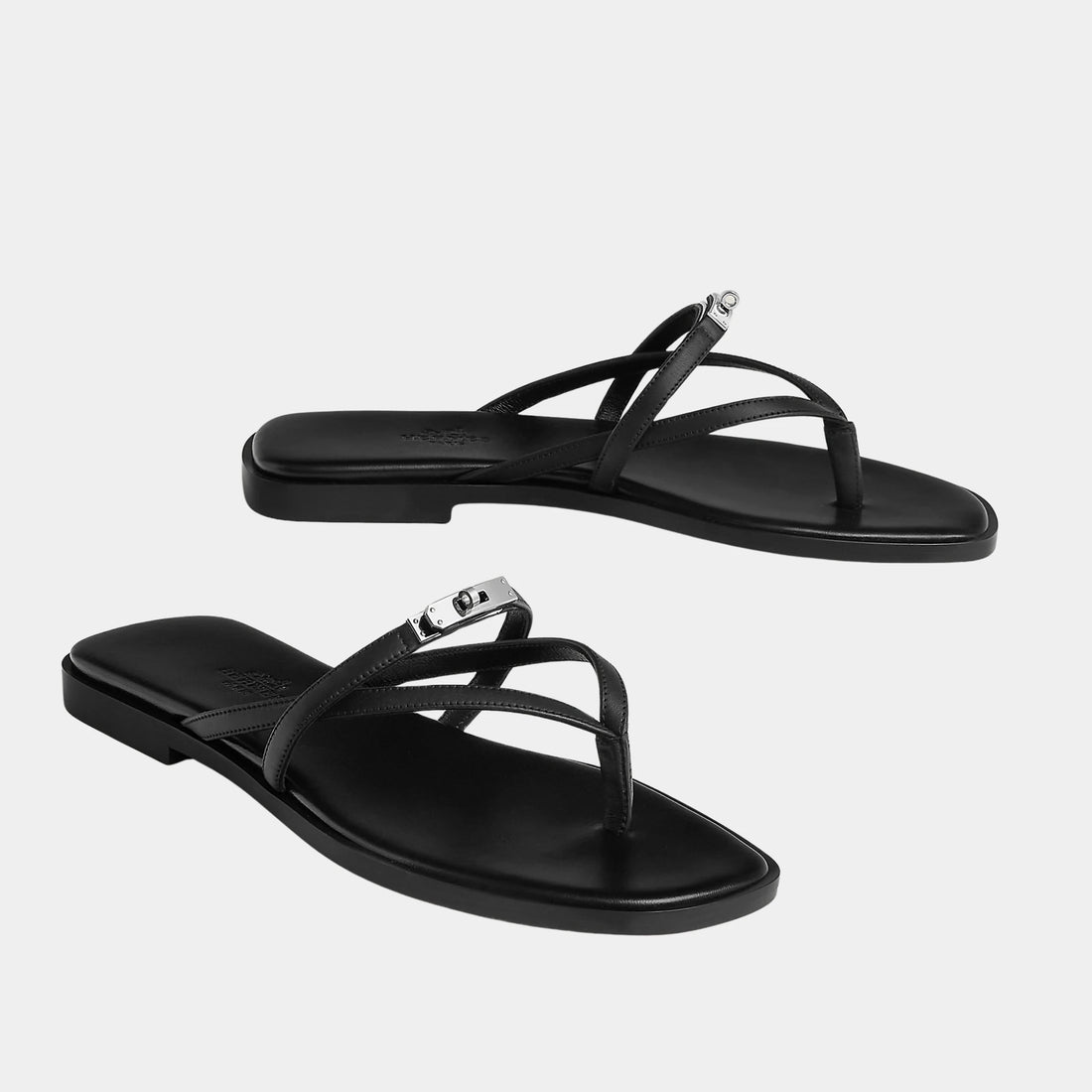 alt
صندل Hermès Miss من جلد العجل، Noir، أمامي