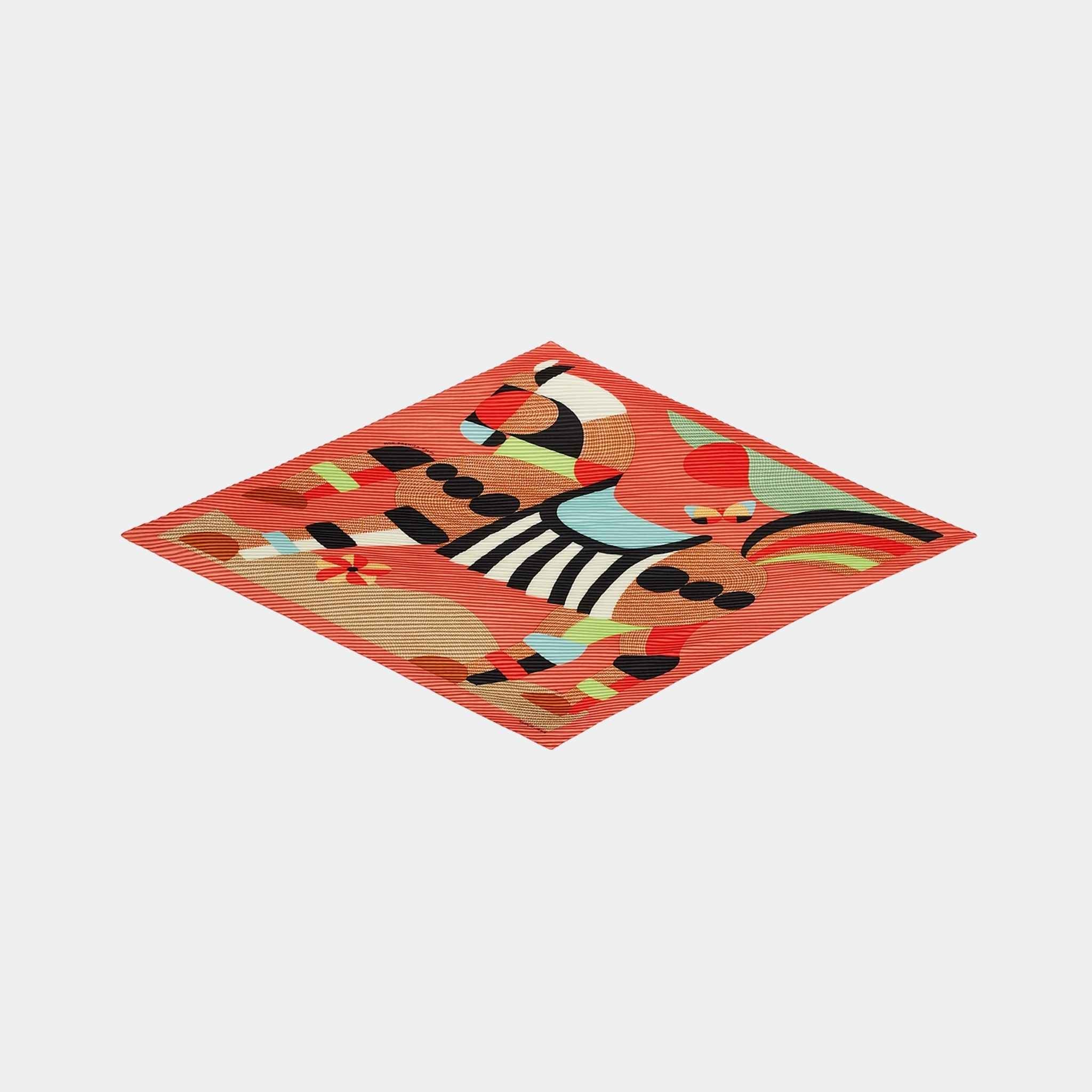 Hermes Mon Premier Galop Pleated Shawl 140, Front