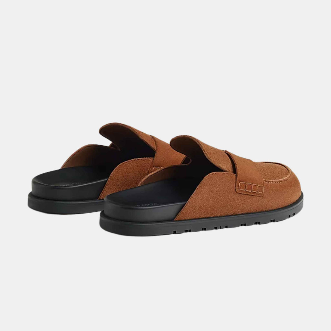 Hermes ميوولز Go Teak Brown، منظر خلفي، النعل