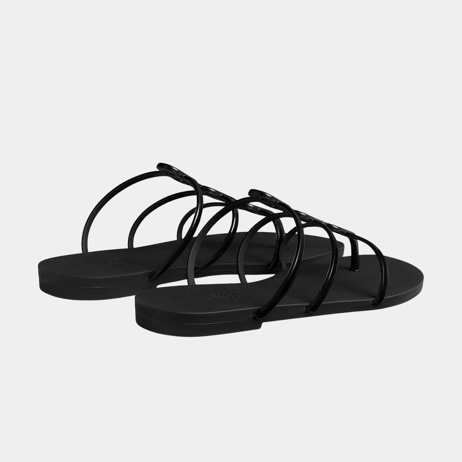 Hermes Mykonos Sandal in Waterproof TPU, Black, Back