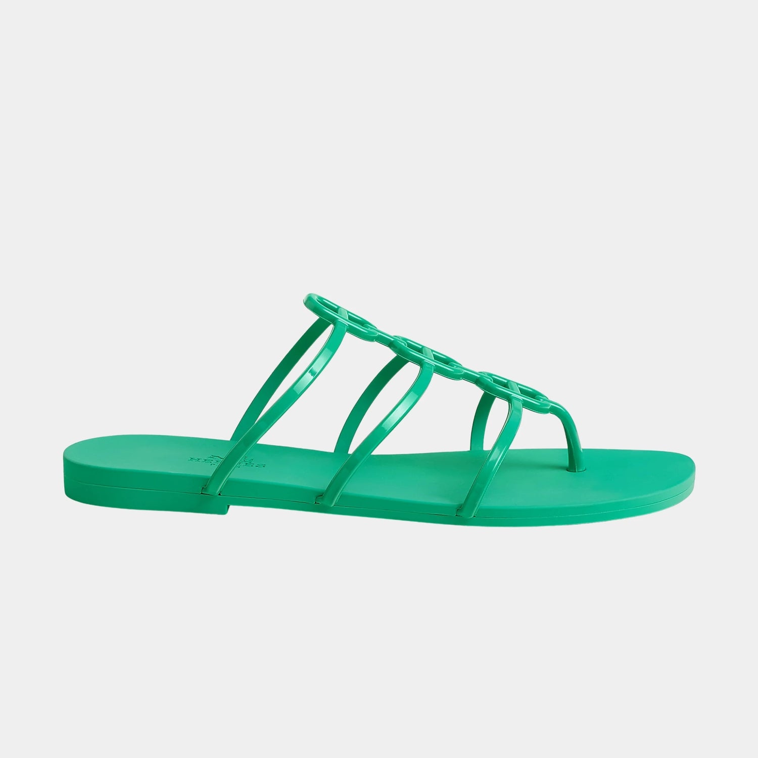 Hermes Mykonos Sandal in Waterproof TPU, Vert Tourmaline, Side