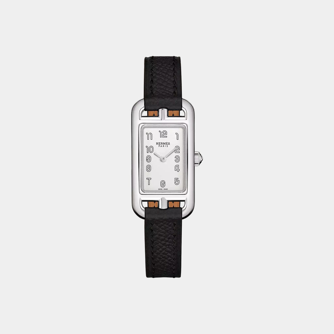 Hermes Nantucket 29 mm Watch With Black Epsom Calfskin Strap