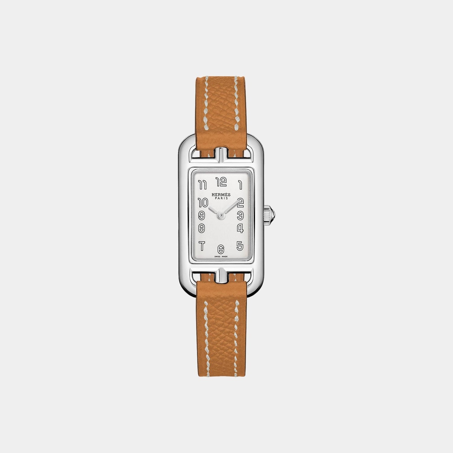 Hermes Nantucket 29 mm Watch With Gold Epsom Calfskin Strap
