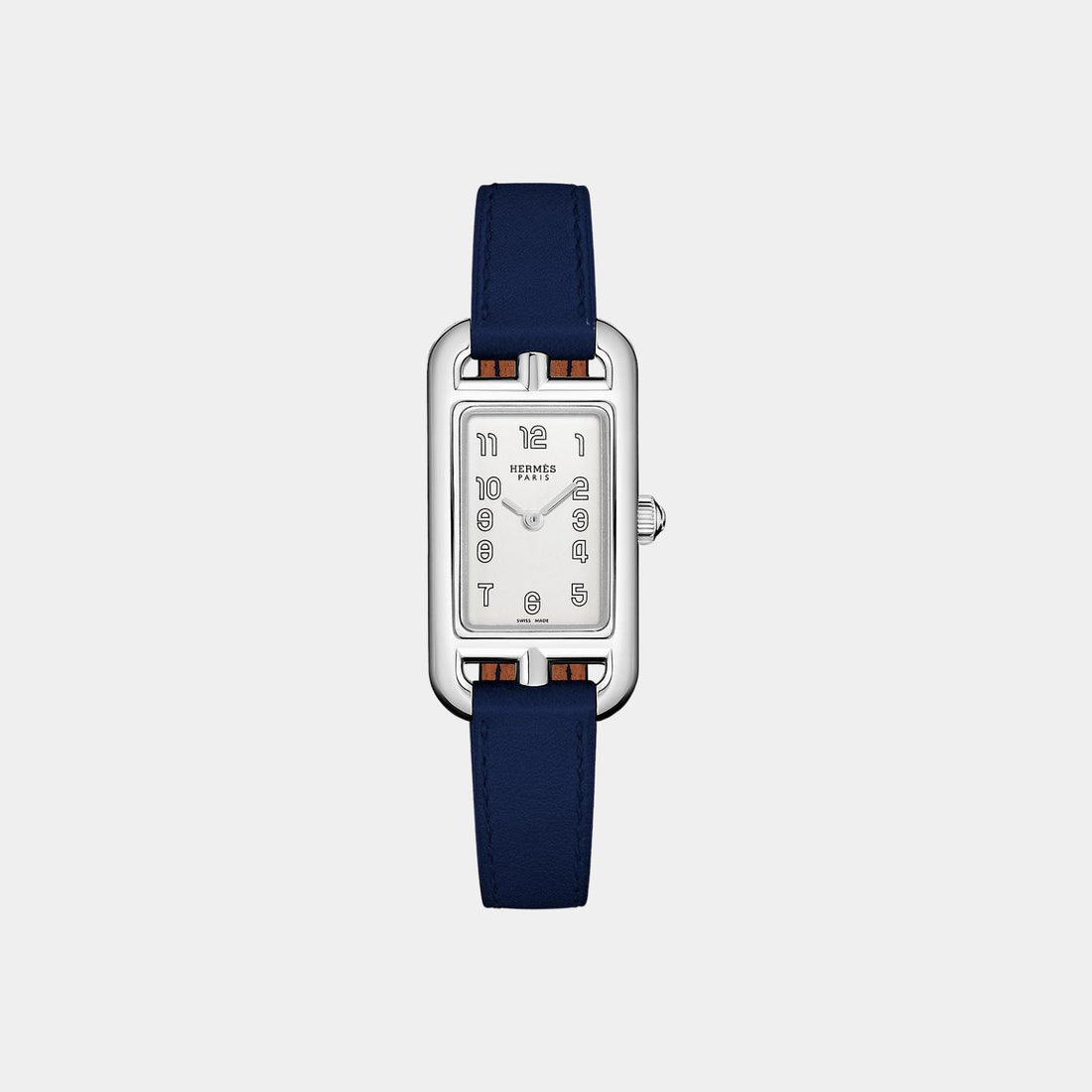 Hermes Nantucket 29 mm Watch With Navy Blue Swift Calfskin Strap