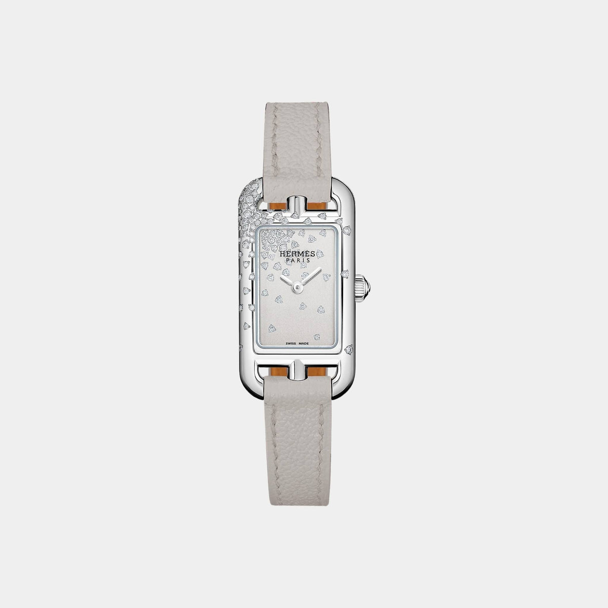 ساعة Nantucket 29 مم من فولاذ مع حزام من جلد عجل Pearl Gray