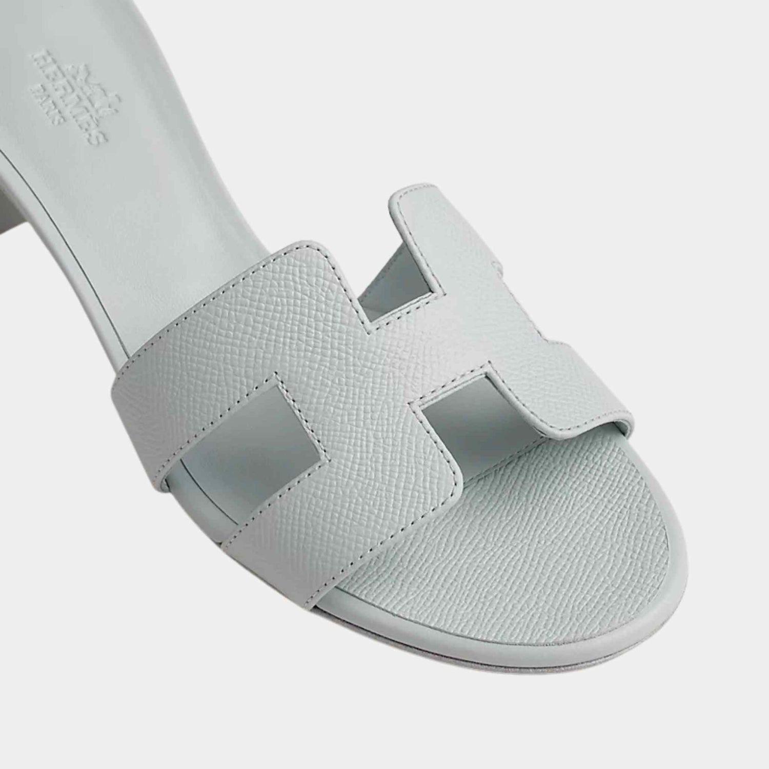 Hermes Oasis Sandals Ice Blue, Closeup