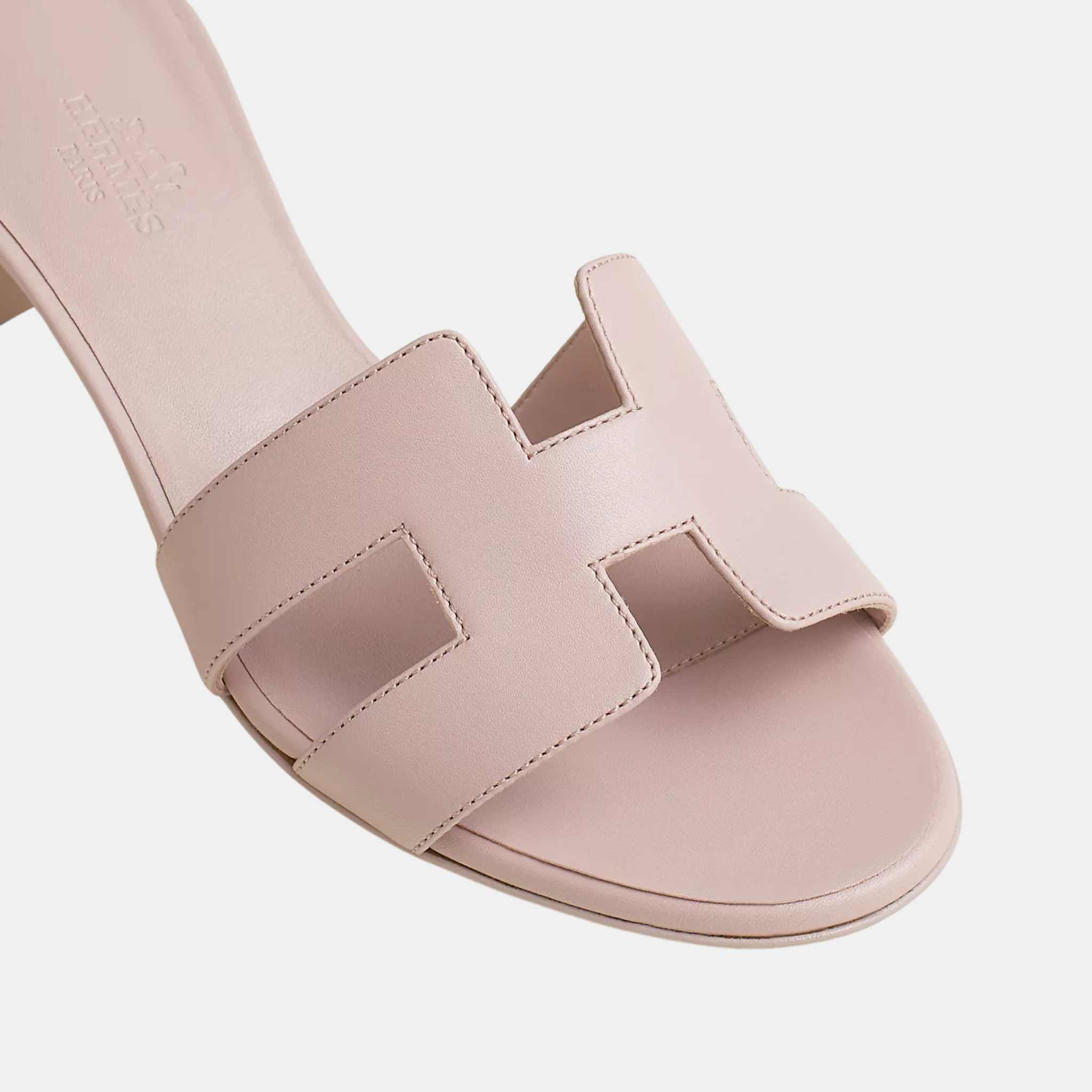 Hermes Oasis Sandals Calfskin, Rose Cancan, Top