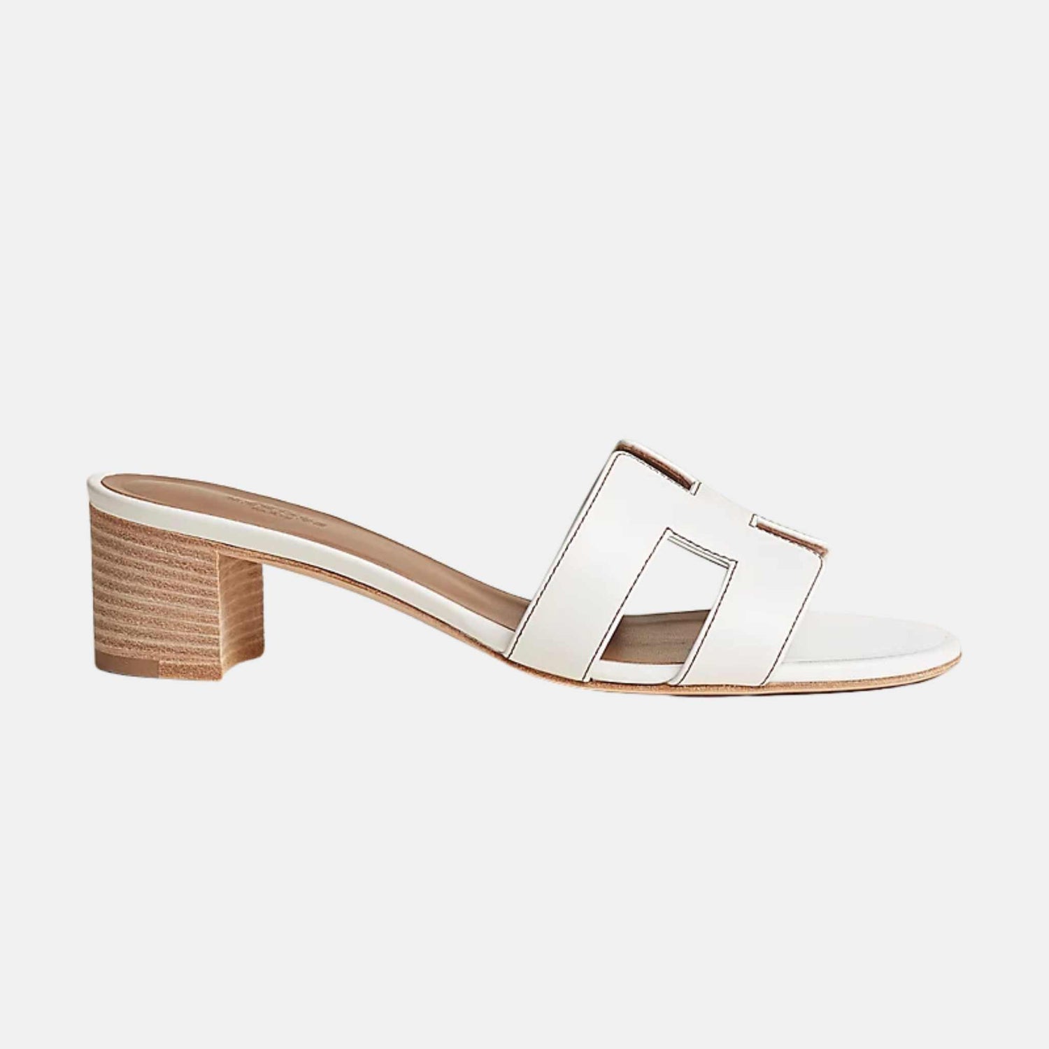 Hermes Oasis Sandals Calfskin, White, Side