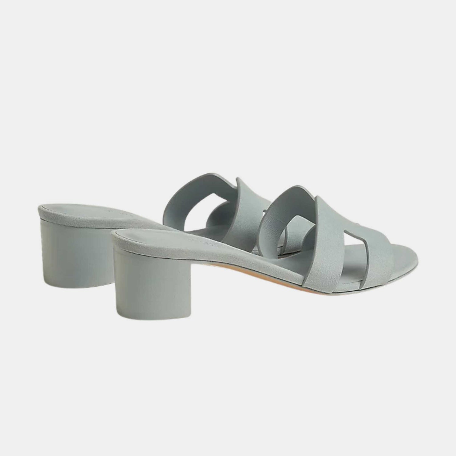 Hermes Oasis Sandals Cloud Gray, Side And Heal