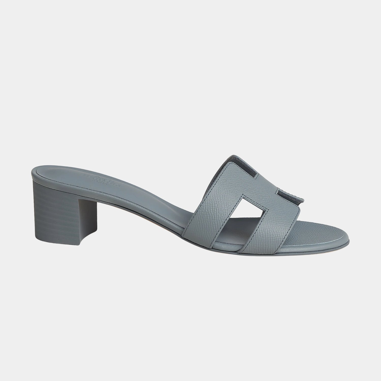 Hermes Oasis Sandals Epsom Calfskin, Bleu, Side