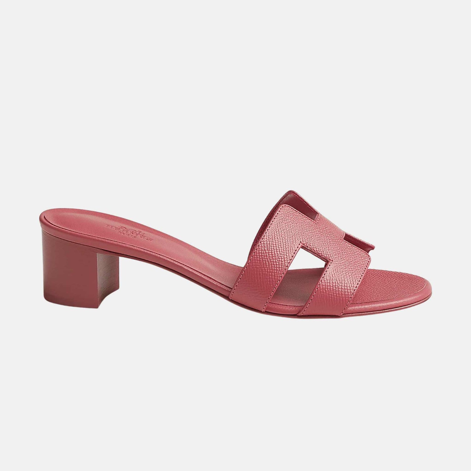 Hermes Oasis Sandals Epsom Calfskin, Rose De Venise, Side