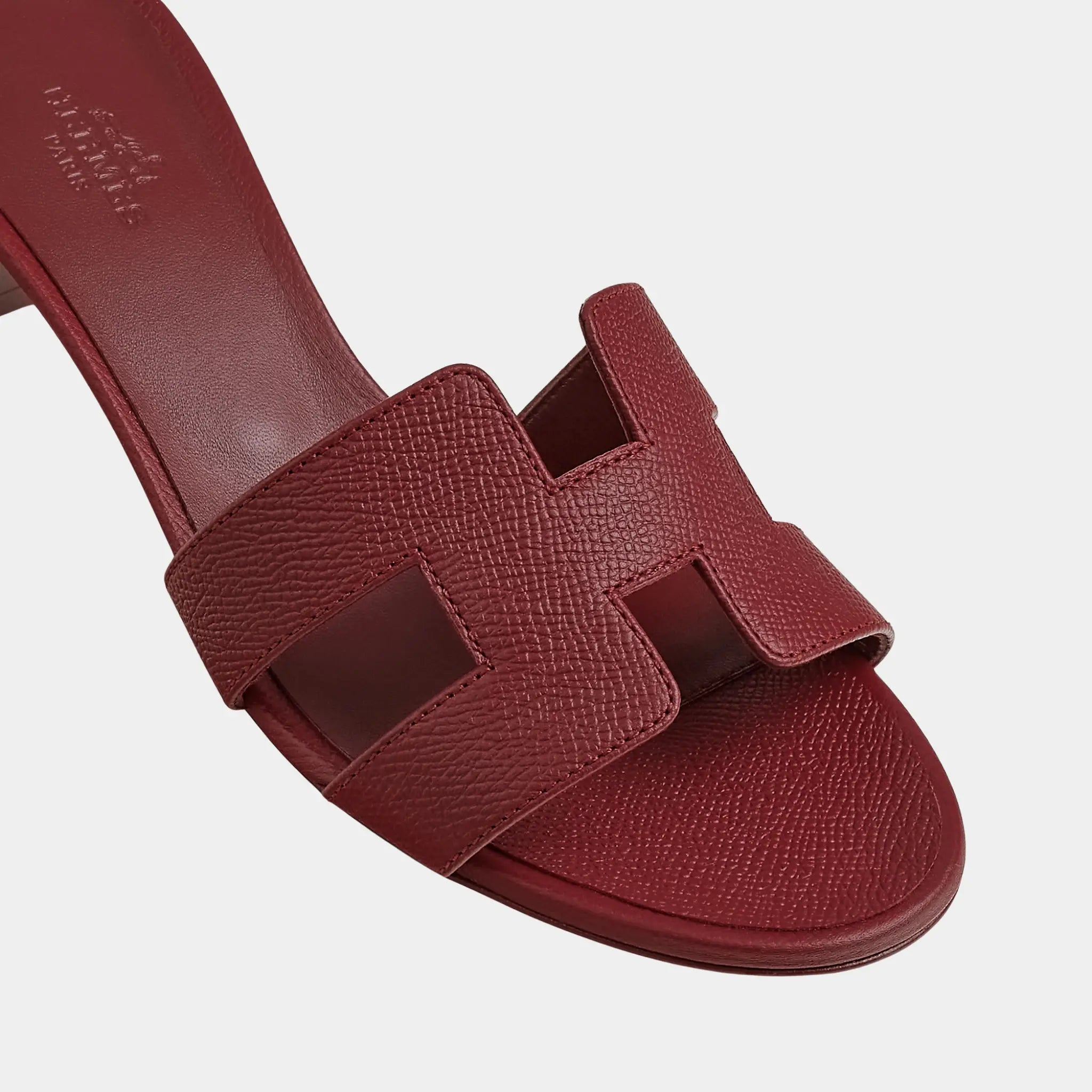 Hermes Oasis Sandals Epsom Calfskin, Rouge H, Top