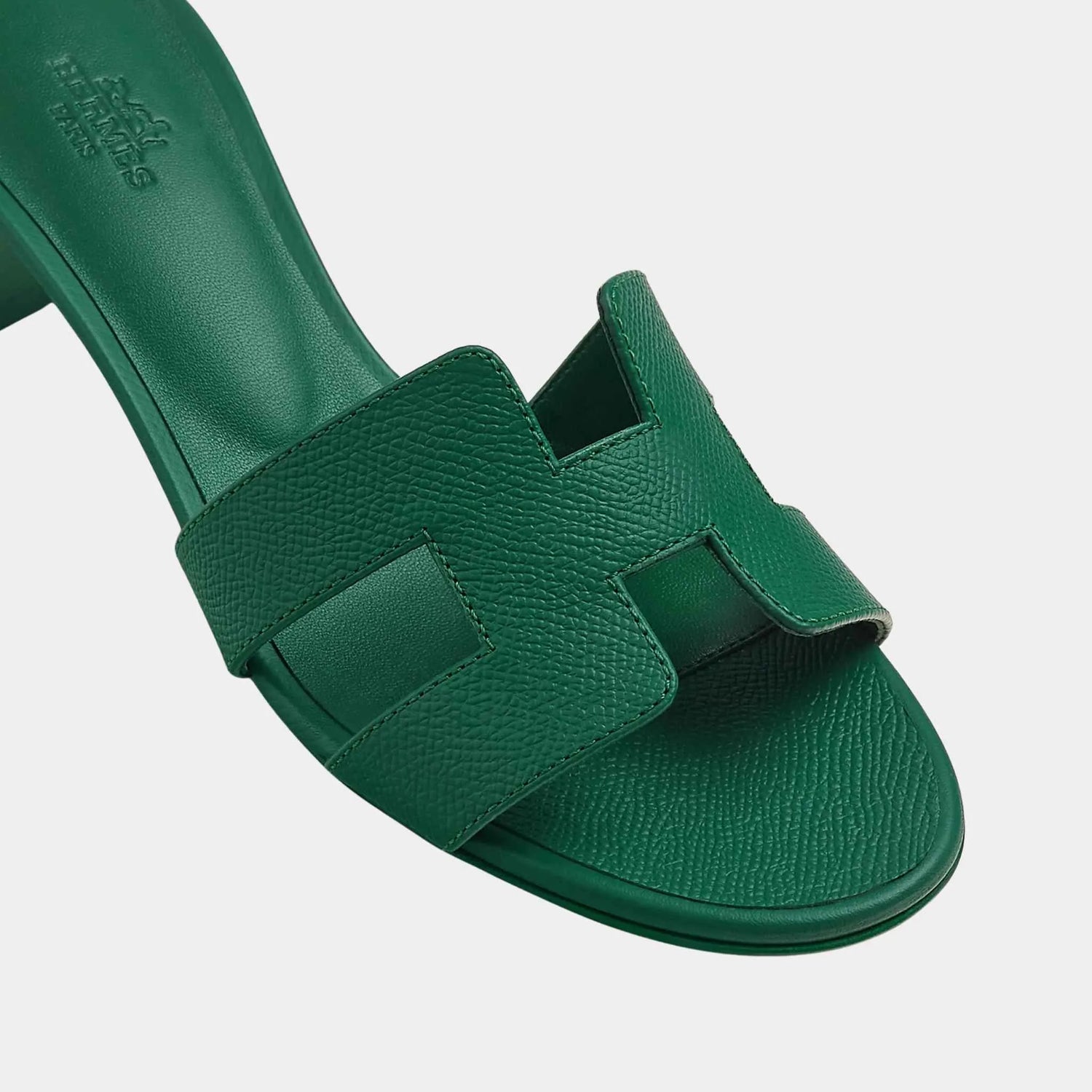 Hermes Oasis Sandals Epsom Calfskin, Vert Oyat, Top
