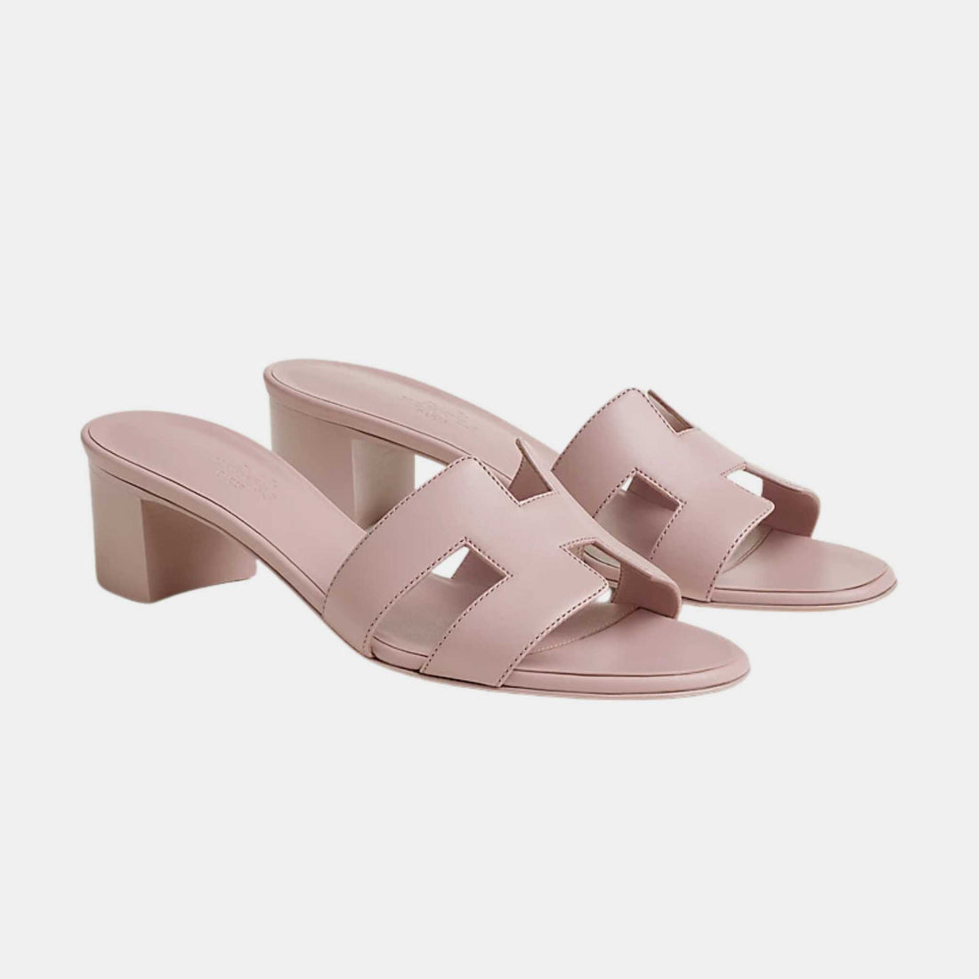 Hermes Oasis Sandals Pink Cancan, Front and Side