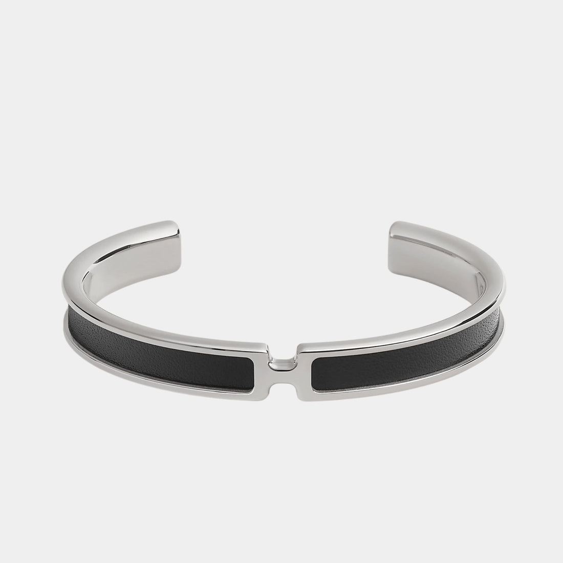 Hermes Olympe Bracelet Box Calfskin Palladium Plated, Noir