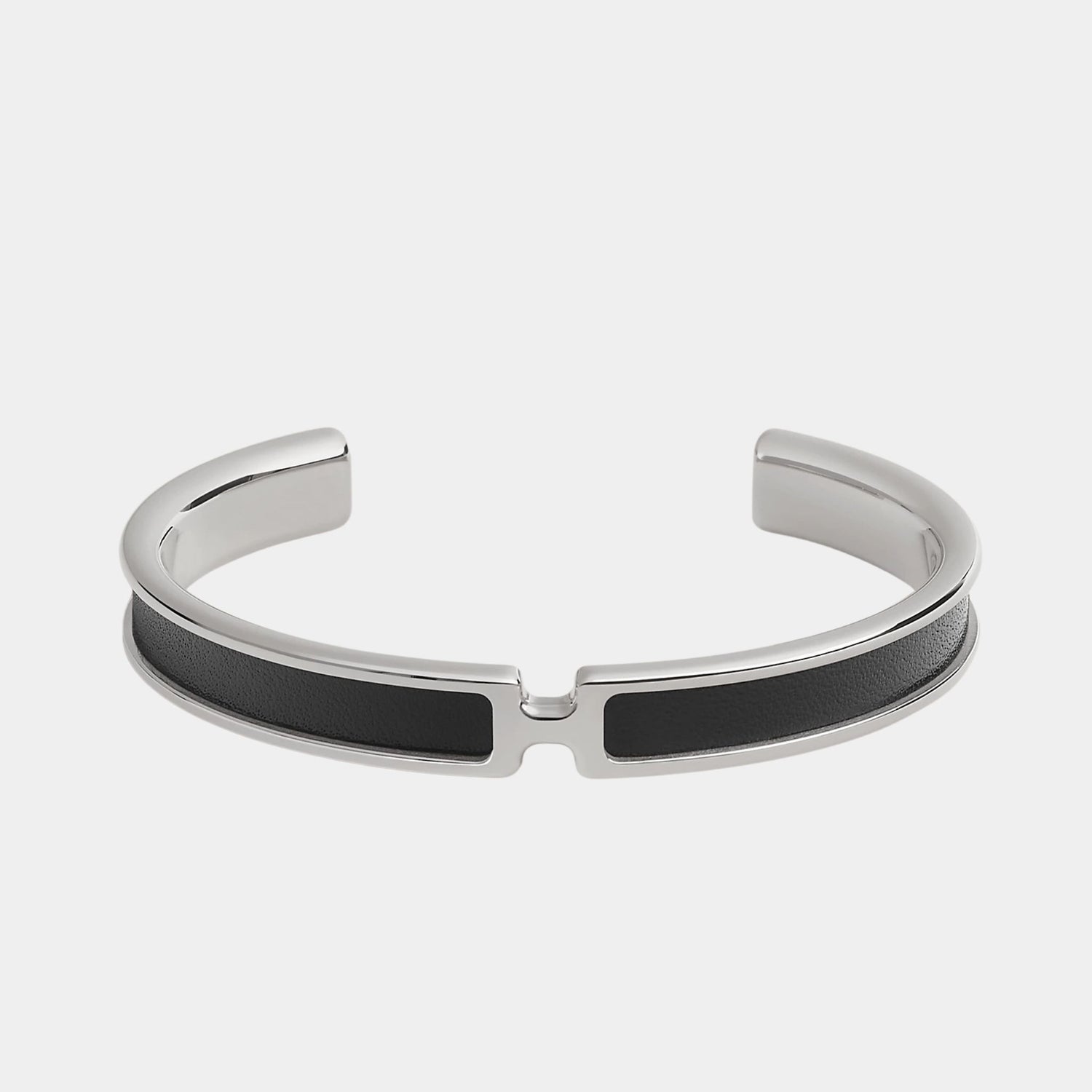 Hermes Olympe Bracelet Box Calfskin Palladium Plated, Noir