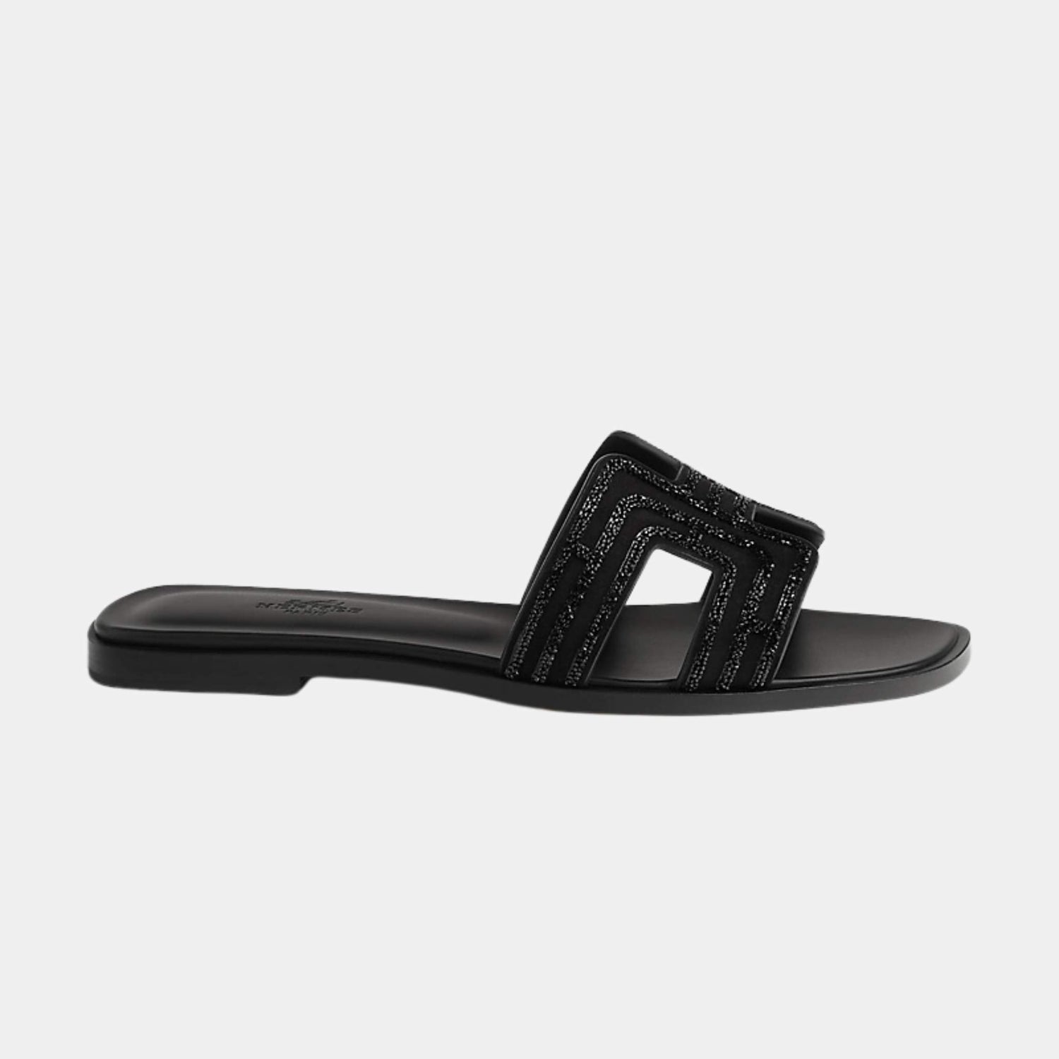 Hermes Oran Sandal Arcane, Black, Side View