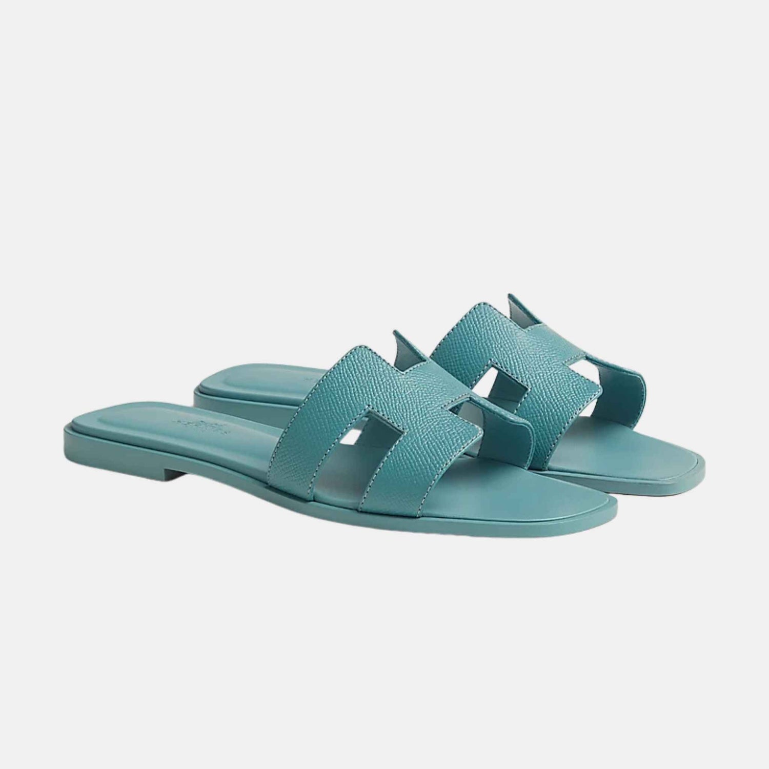 Hermes Oran Sandal, Bleu Mineral, Side View