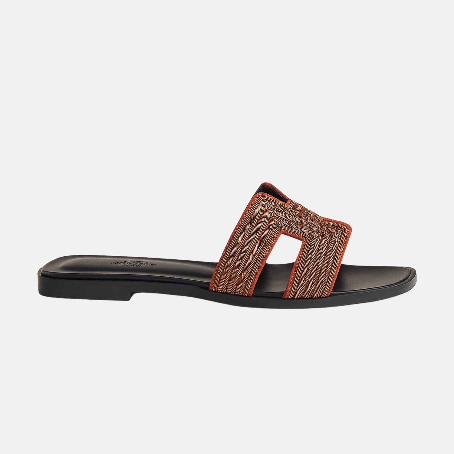 Hermes Oran Sandal Dabka, Rouge de Turin, Side View