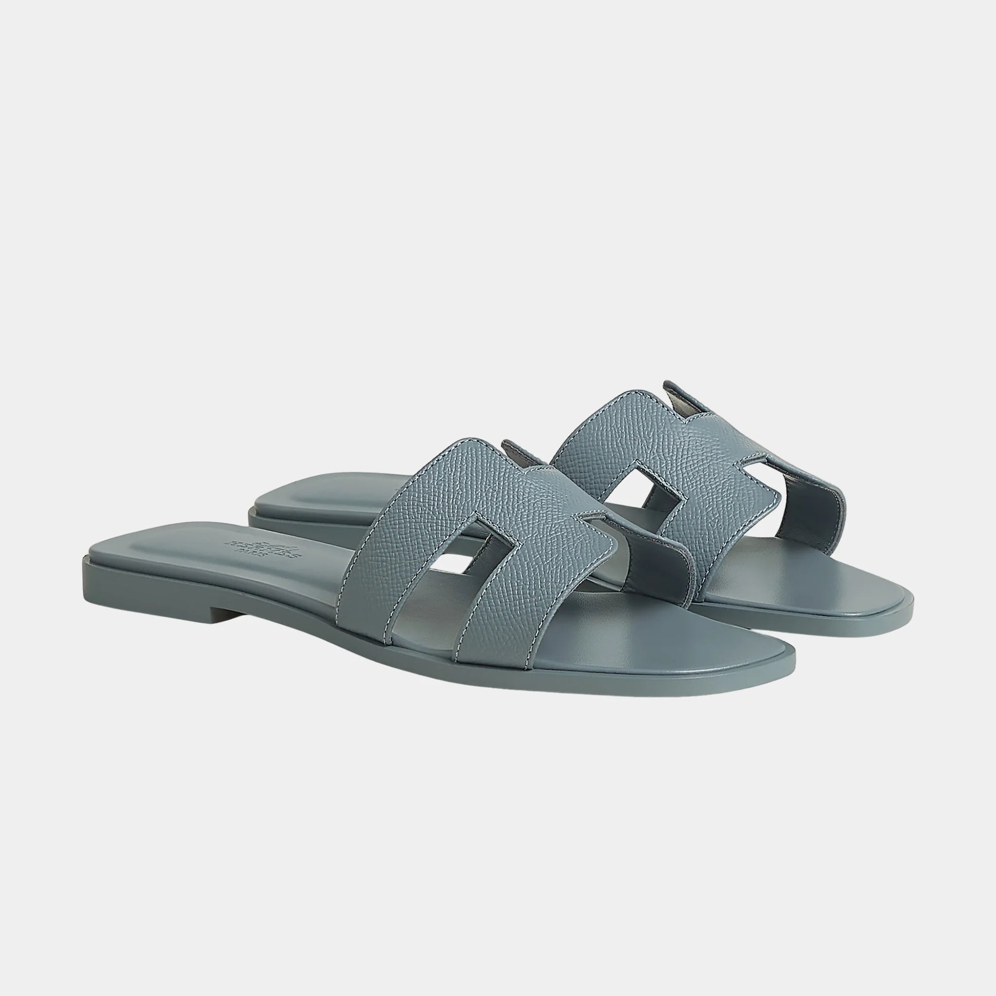 Hermes Oran Sandal Epsom, Bleu, Front