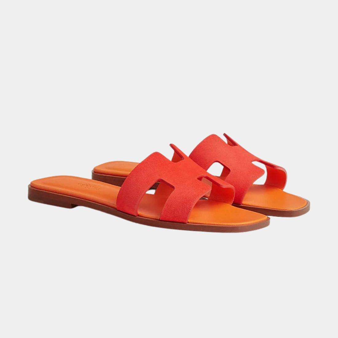 Hermes Oran Sandal Goatskin, Rouge Ecarlate, Front View