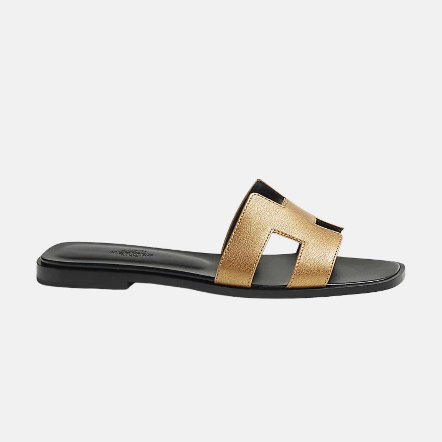 Hermes Oran Sandal Metallic, Dore, Side View