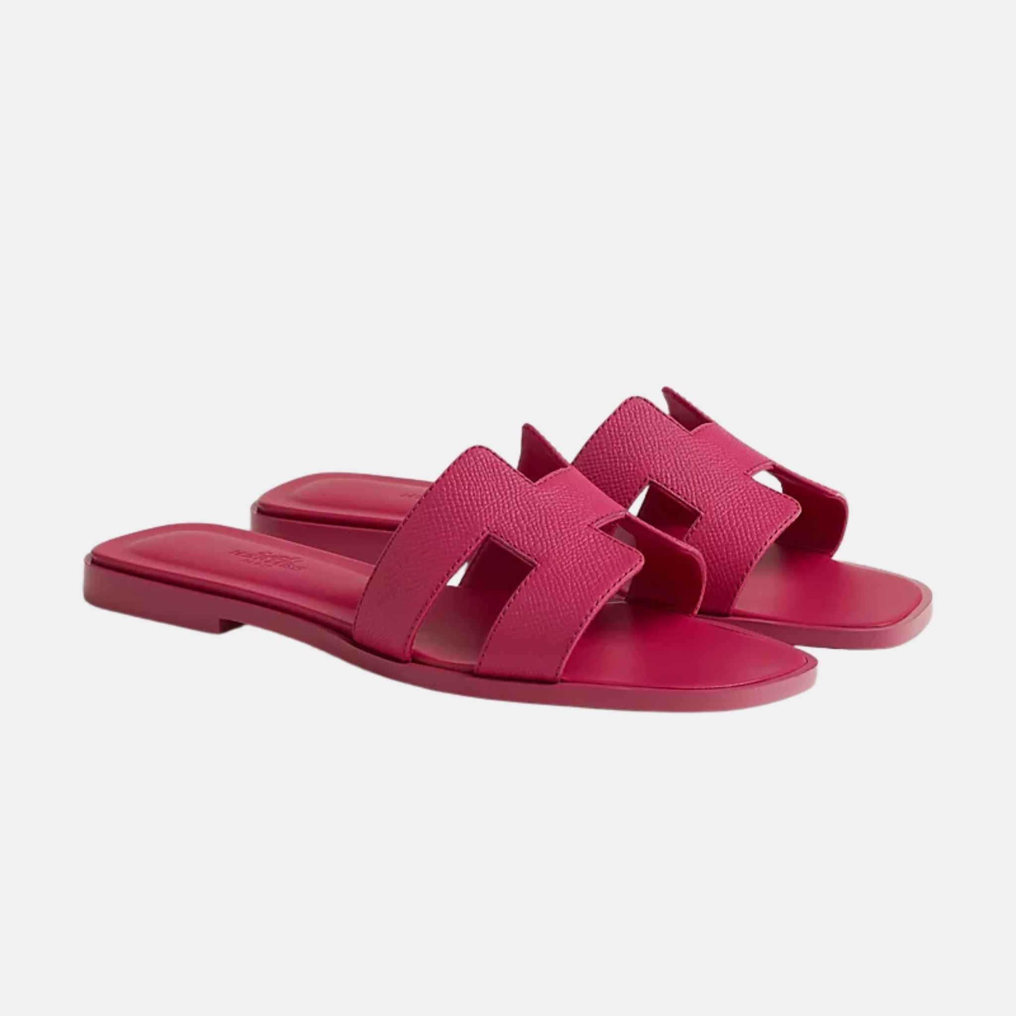 Hermes Oran Sandal, Rose Bougainvillier, Side View