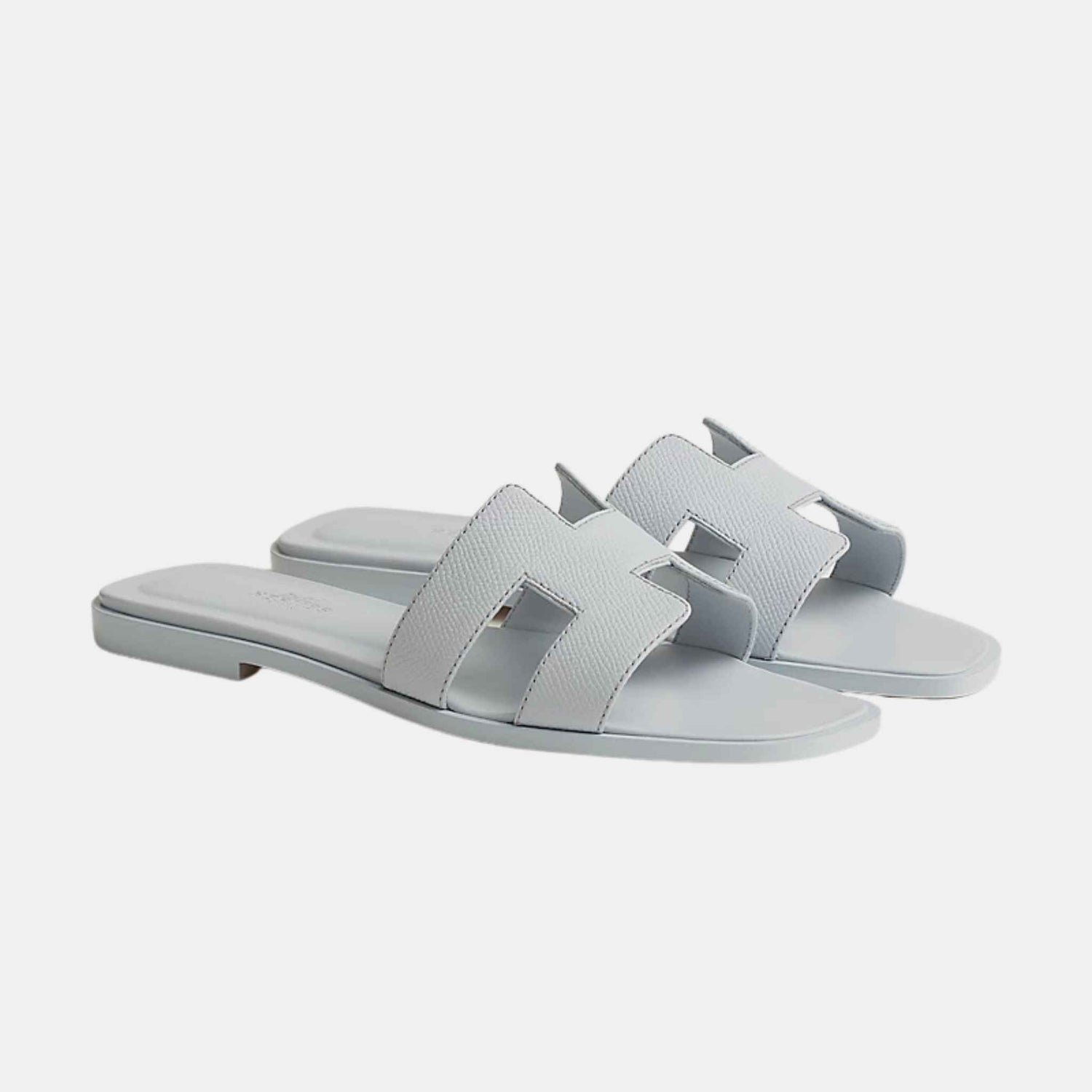 Hermes Oran Sandal Epsom Calfskin Bleu Glacier, Front