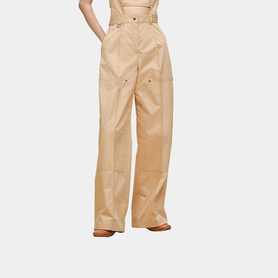 Hermes Overall Trousers in Technical Cotton, Beige Cajou