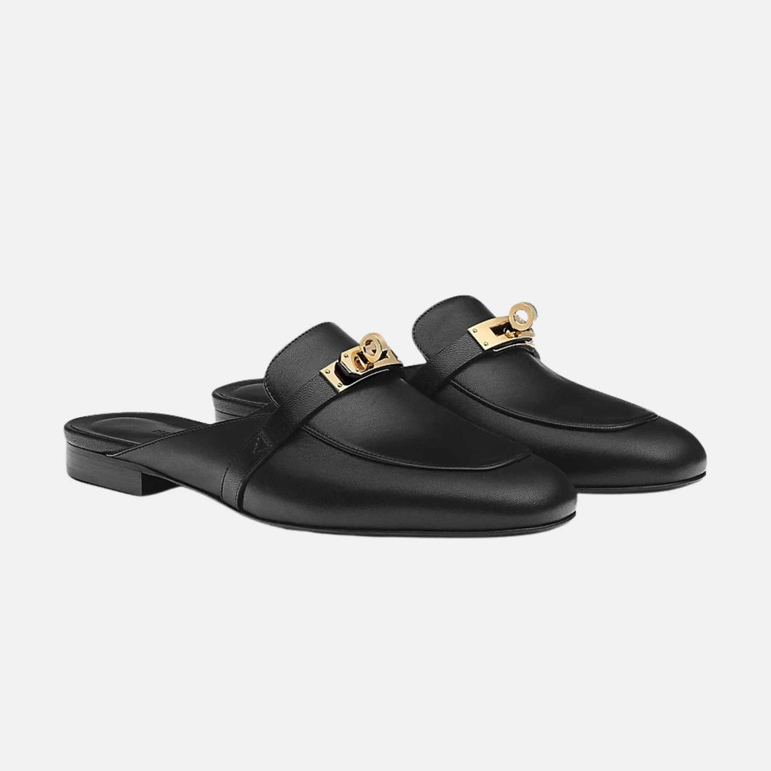 Hermes Oz mule Goatskin PBHW, Black, Front